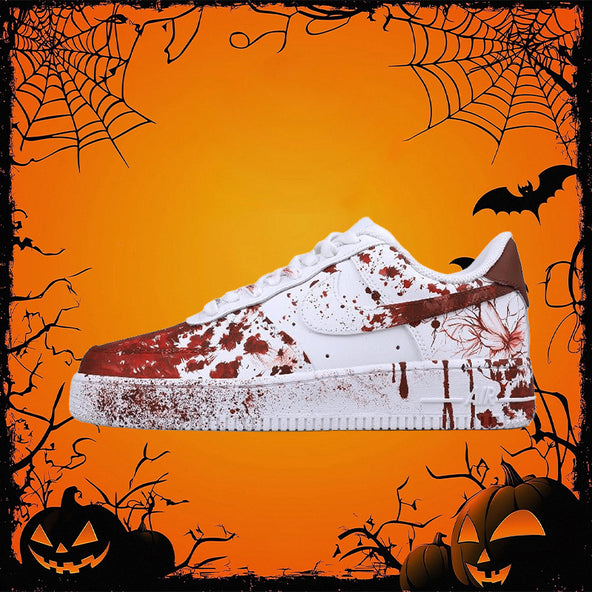 [Custom Neptis sanguinea]  Air Force 1 Skateboarding Shoes Unisex Low-top White