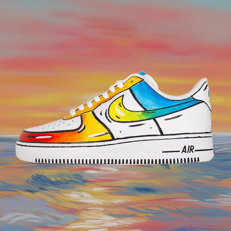 [Custom A female style of anime and 2D graffiti]  Air Force 1 Skateboarding Shoes Women's
