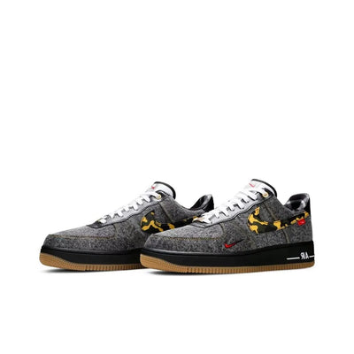 [Customized Remix Pack] Air Force 1 Low-top Shoes Hand-drawn Unisex Black/Gray