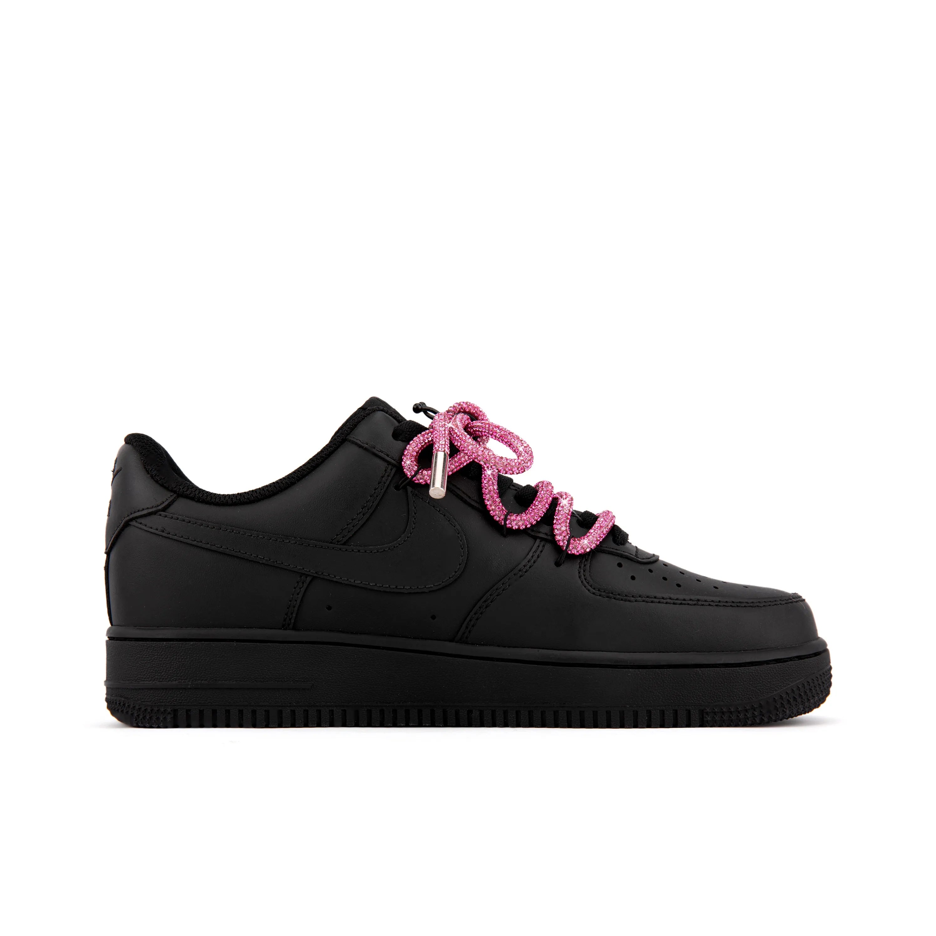 [Customized Diamond Alliance] Air Force 1 Low-top Shoes Unisex Blcak With Diamond Decoration