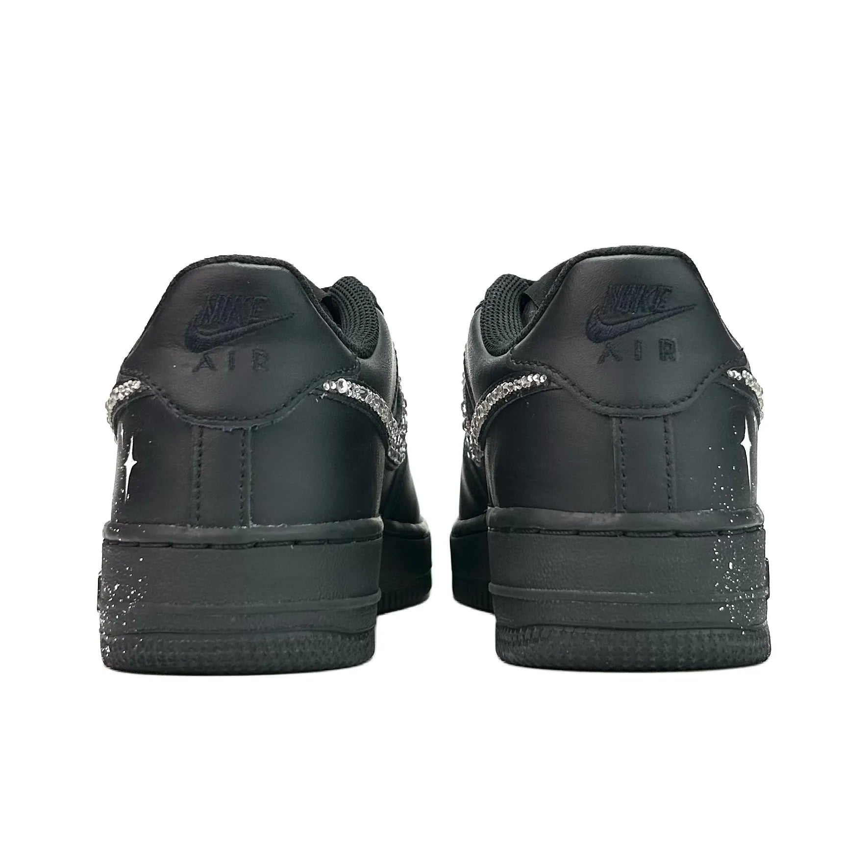 [Customized Star Diamond Nocturne] Air Force 1 Low-top Shoes Unisex Black Diamond Decoration