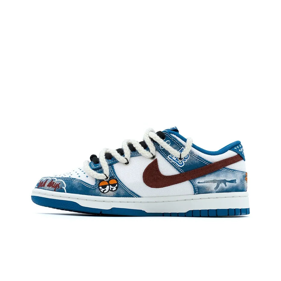 [Custom Cowboy Graffiti] Dunk Skateboarding Shoes Twine Shoelace Unisex