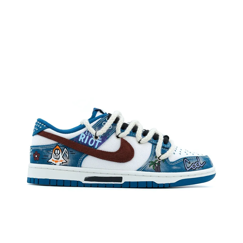 [Custom Cowboy Graffiti] Dunk Skateboarding Shoes Twine Shoelace Unisex