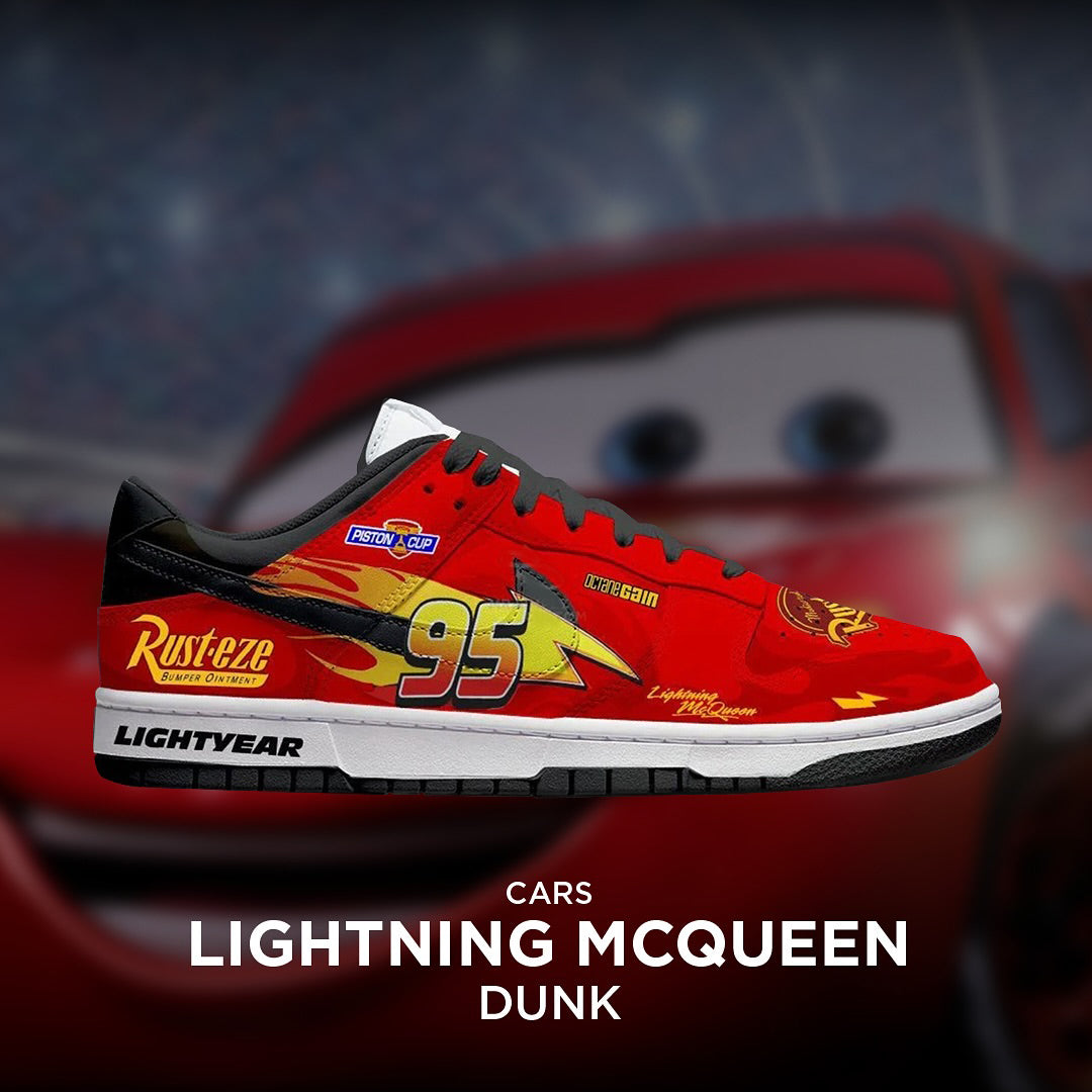 [Custom Lightningmcqueen X Cars] Dunk Skateboarding Shoes Unisex Low-top Red
