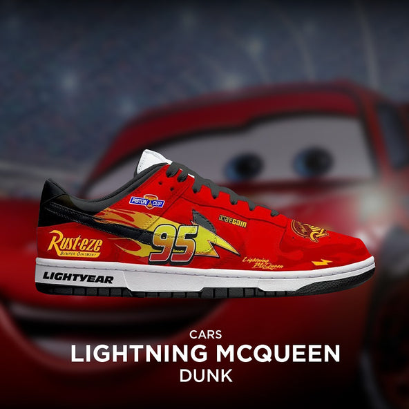 [Custom Lightningmcqueen X Cars] Dunk Skateboarding Shoes Unisex Low-top Red