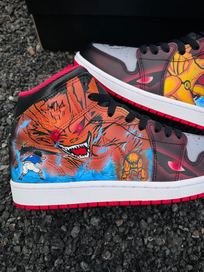 [Custom Naruto Vs Sasuke/ Kyubi Vs Susano] Jordan 1 Skateboarding Shoes Unisex