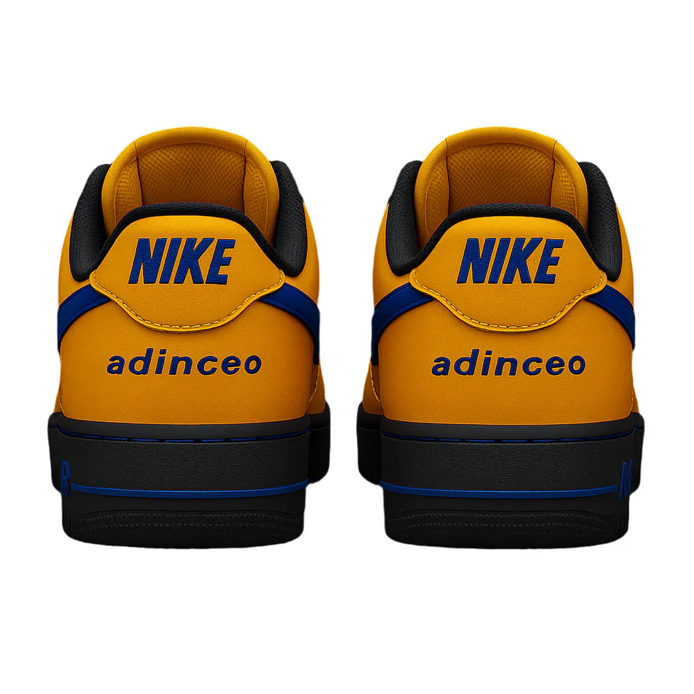 [Custom Cruz X Cars] Air Force 1 Skateboarding Shoes Unisex Low-top Yellow/Blue