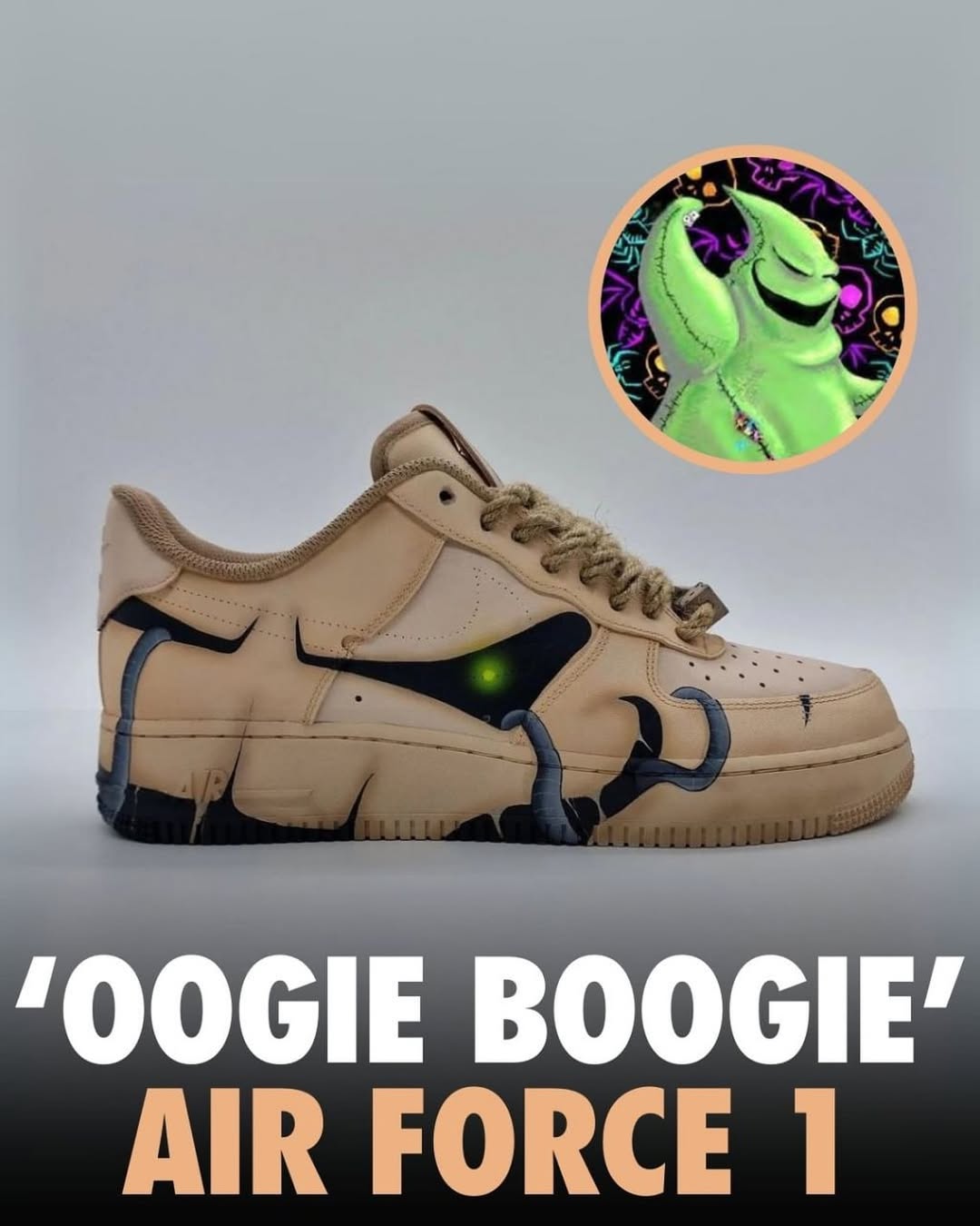 【Custom Hand-painted - Oogie Boogie】Air Force 1 Skateboarding Shoes Unisex