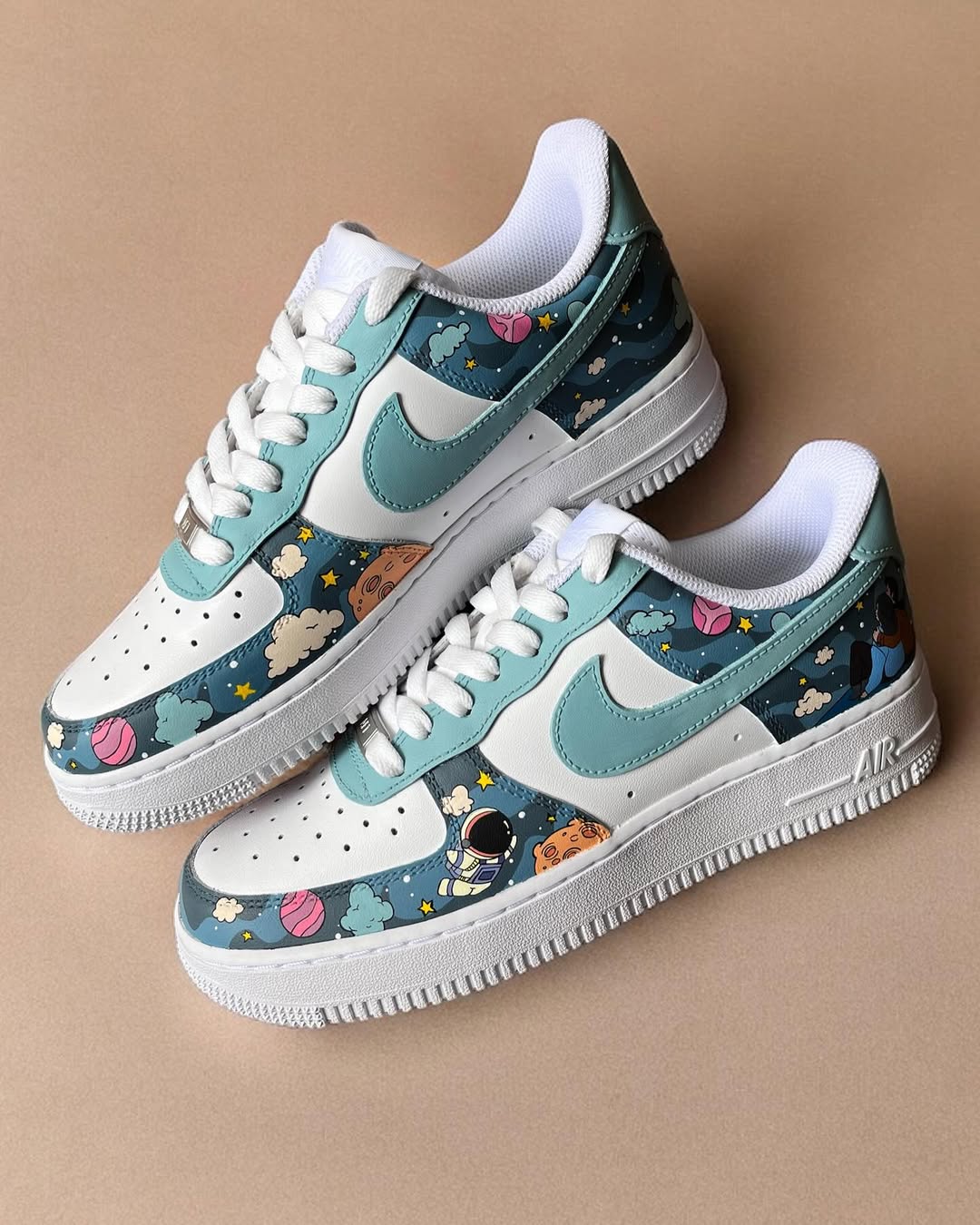 [Custom Cosmic Odyssey: His and Hers] Air Force 1 Skateboarding Shoes