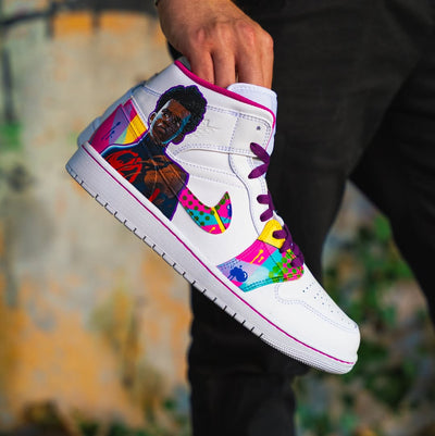 [Custom Spiderman - Miles] Air Jordan 1 Mid Top Unisex Skateboarding Shoes