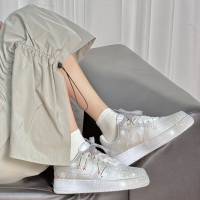 [Custom Christmas Eve]  Air Force 1 Skateboarding Shoes Men Low-top White