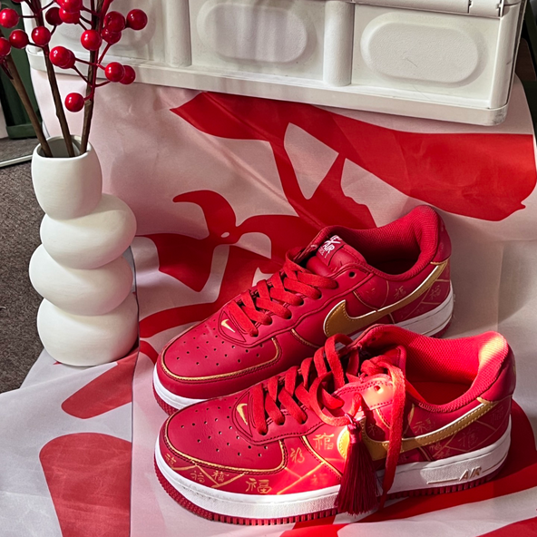 [Custom Red Fortune]  Air Force 1 Skateboarding Shoes Unisex