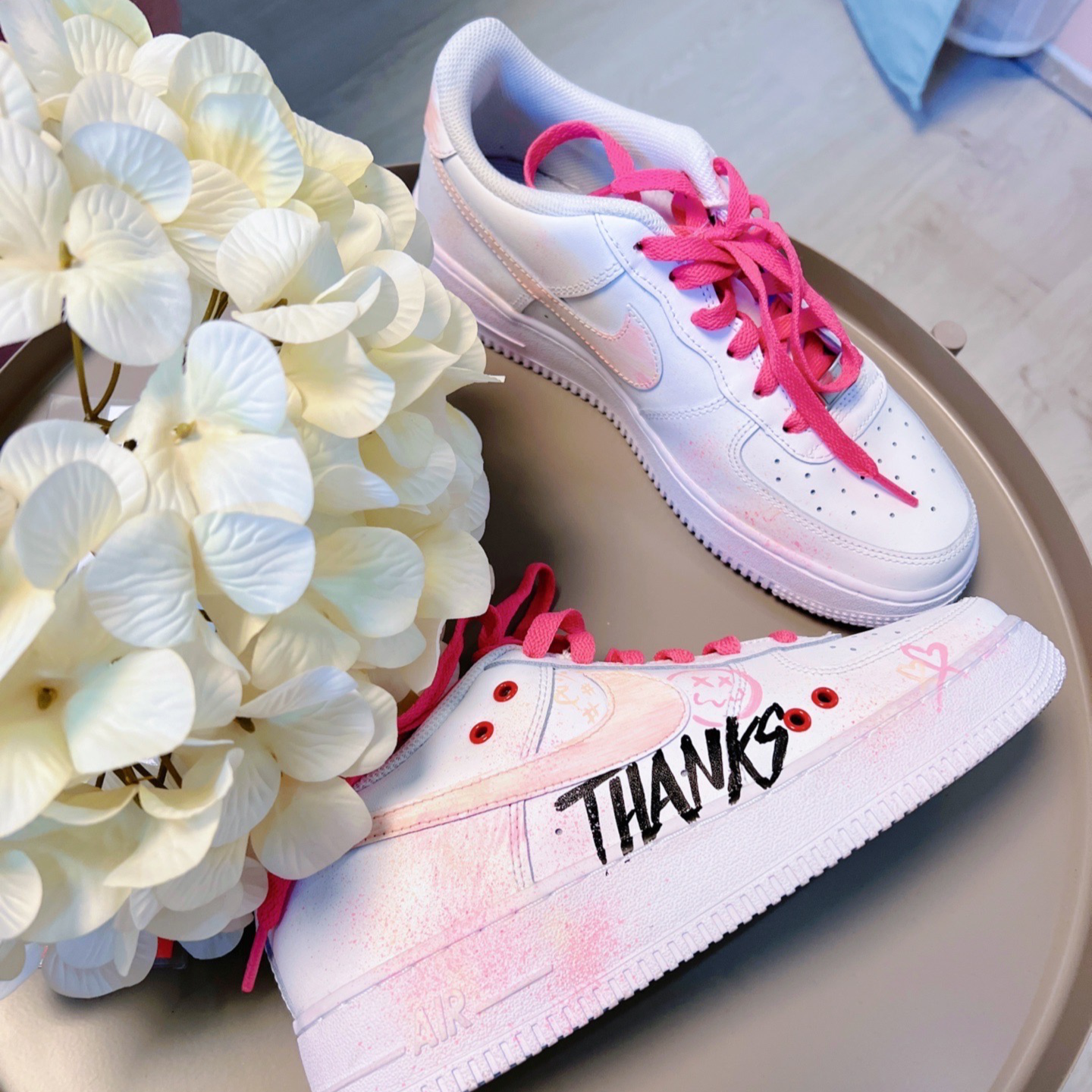 [Custom Satin Sugar] Nike Air Force 1 Skateboarding Shoes Women's