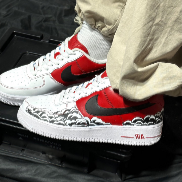 [Custom A woman's beauty is like a rose river]  Air Force 1 Skateboarding Shoes Women's Low-top White