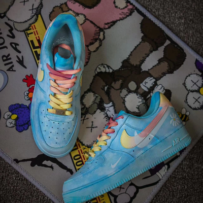 [Custom North Carolina Blue]  Air Force 1 Skateboarding Shoes Women's