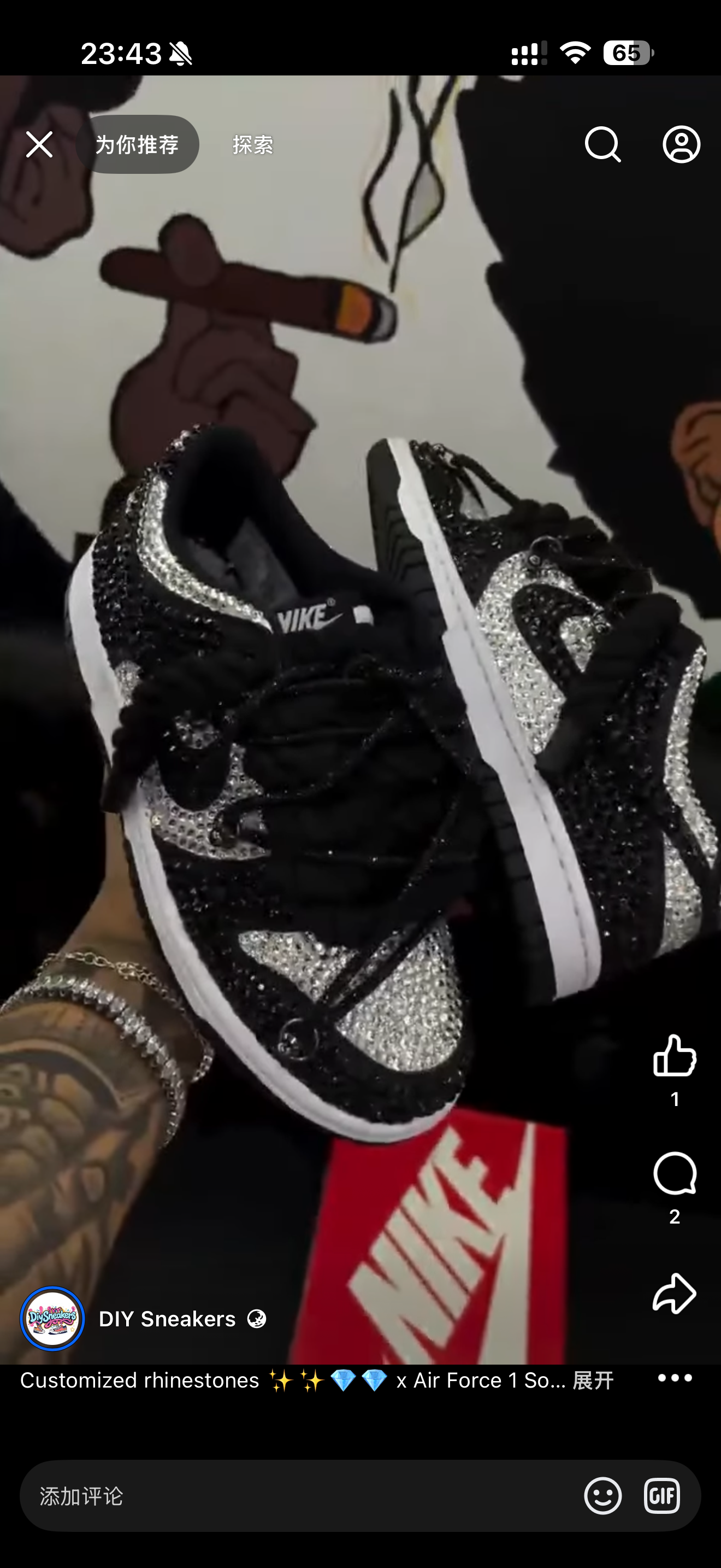 Custom Rhinestones Air Force 1 Shoes