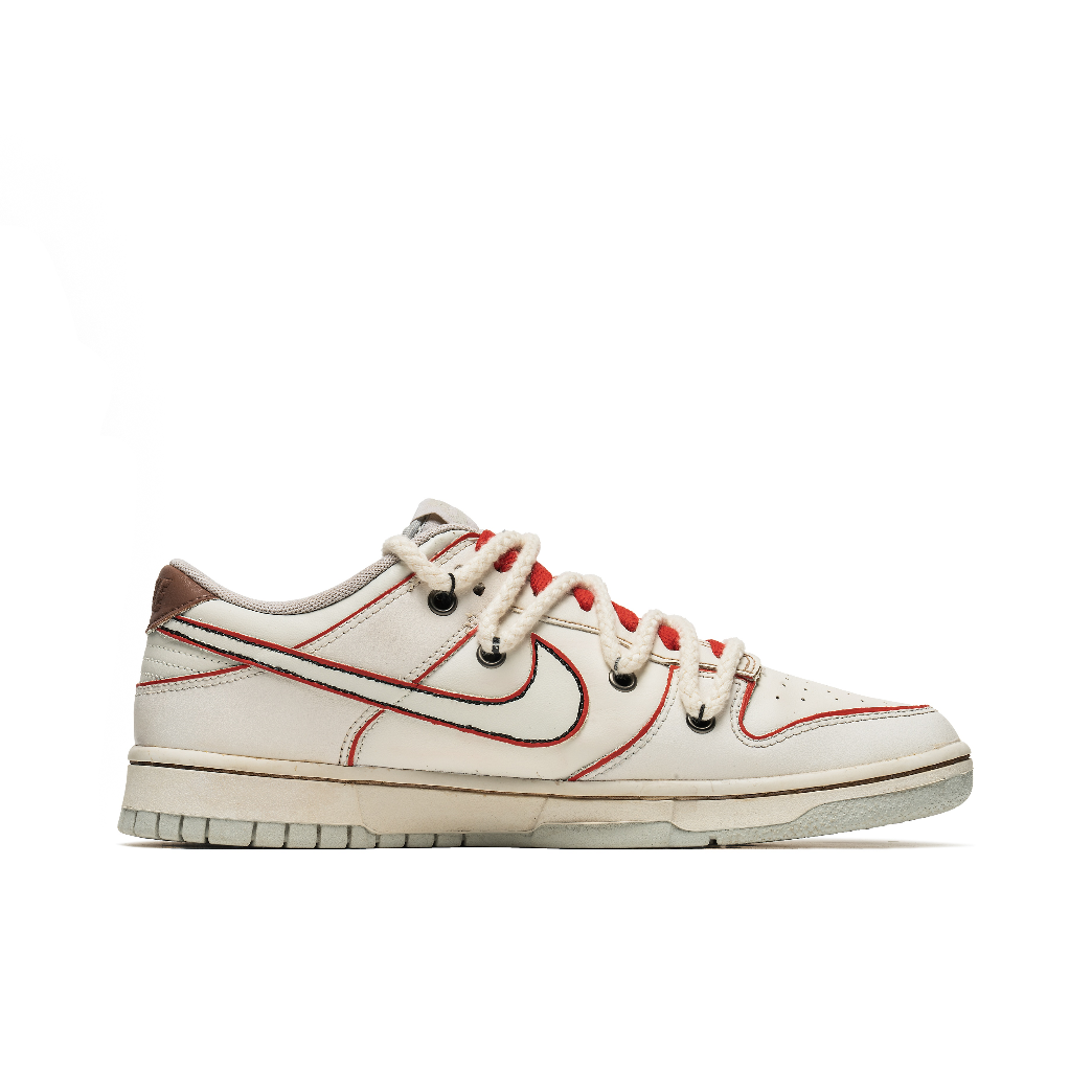[Custom Halloween Clown] Dunk Skateboarding Shoes Unisex Low-top White/Red