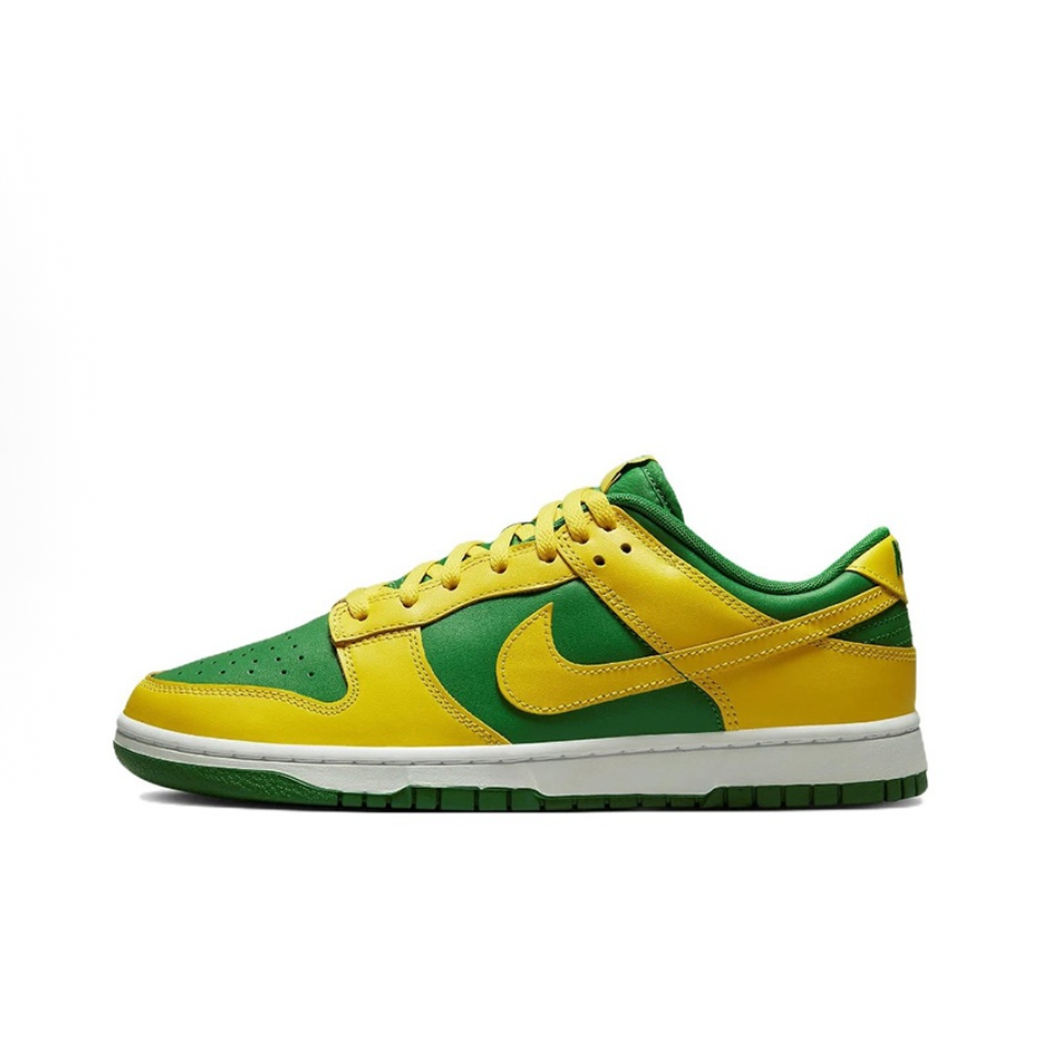 [Custom Flame Skeleton] Dunk Skateboarding Shoes Unisex Low-top Beige/Brown/Green