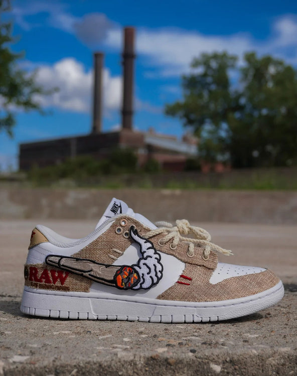 [Customized Pipe] Dunk Low-top Shoes Unisex Brown Couture Sneakers