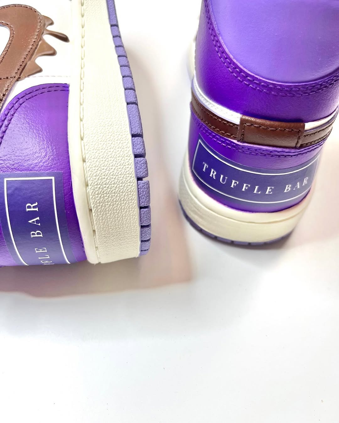 [Custom Taro Chocolate Ice Cream] Air Jordan 1 High Top Unisex Skateboarding Shoes Purple