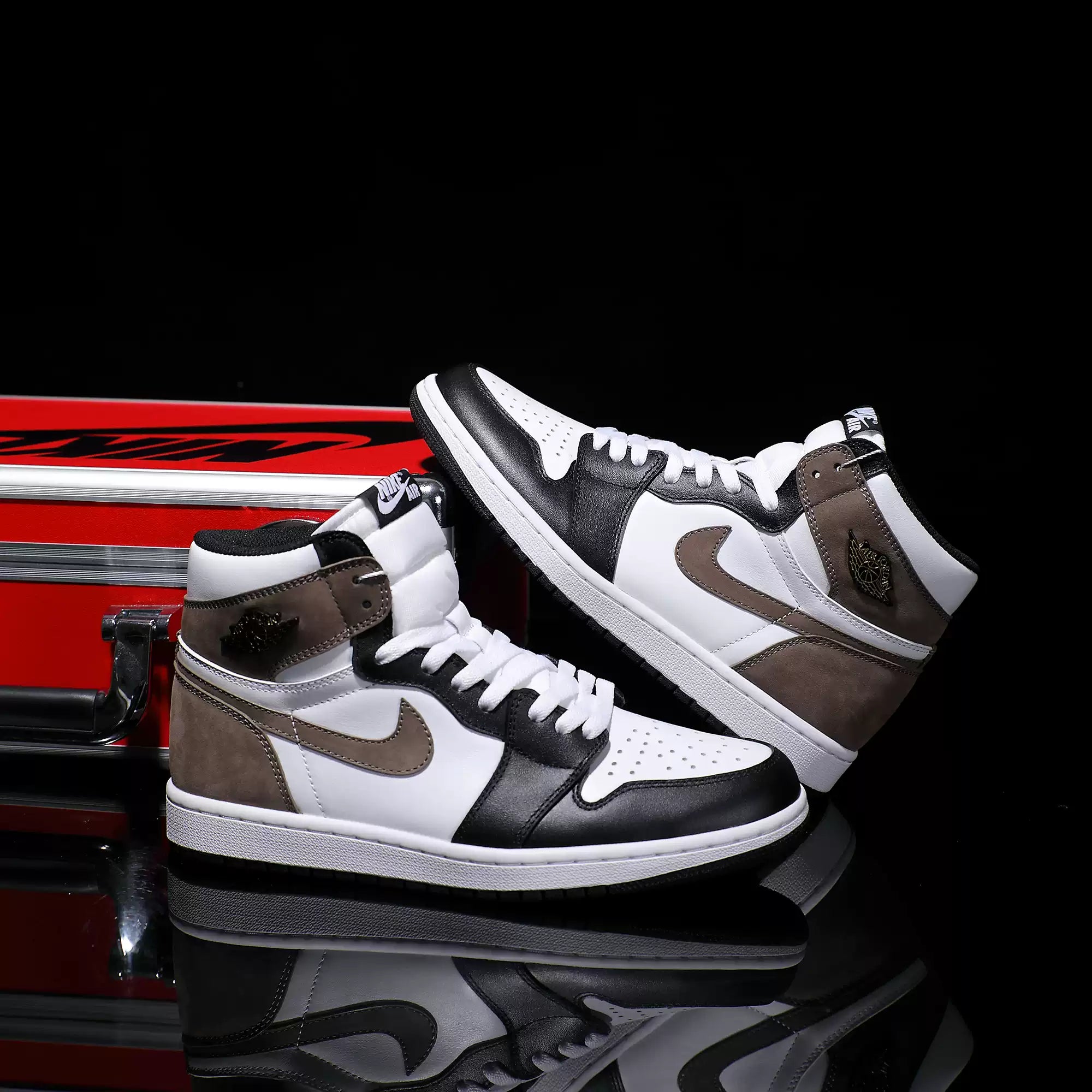 [Custom Mocha - Calfskin Leather] Air Jordan High - Top Skateboarding Shoes Unisex