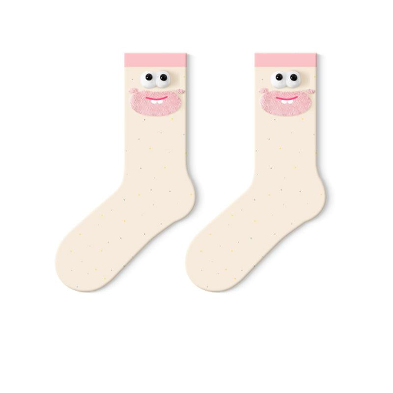 Funny Ghost Face - Fun Socks Women's Mid-Calf Socks Spring And Fall Cute Boneless Stockings 5 Pairs (Size 35-42)