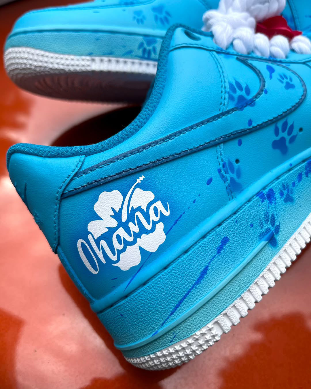 [Customized Stitch] Air Force 1 Low-top Shoes Hand-drawn Unisex Blue