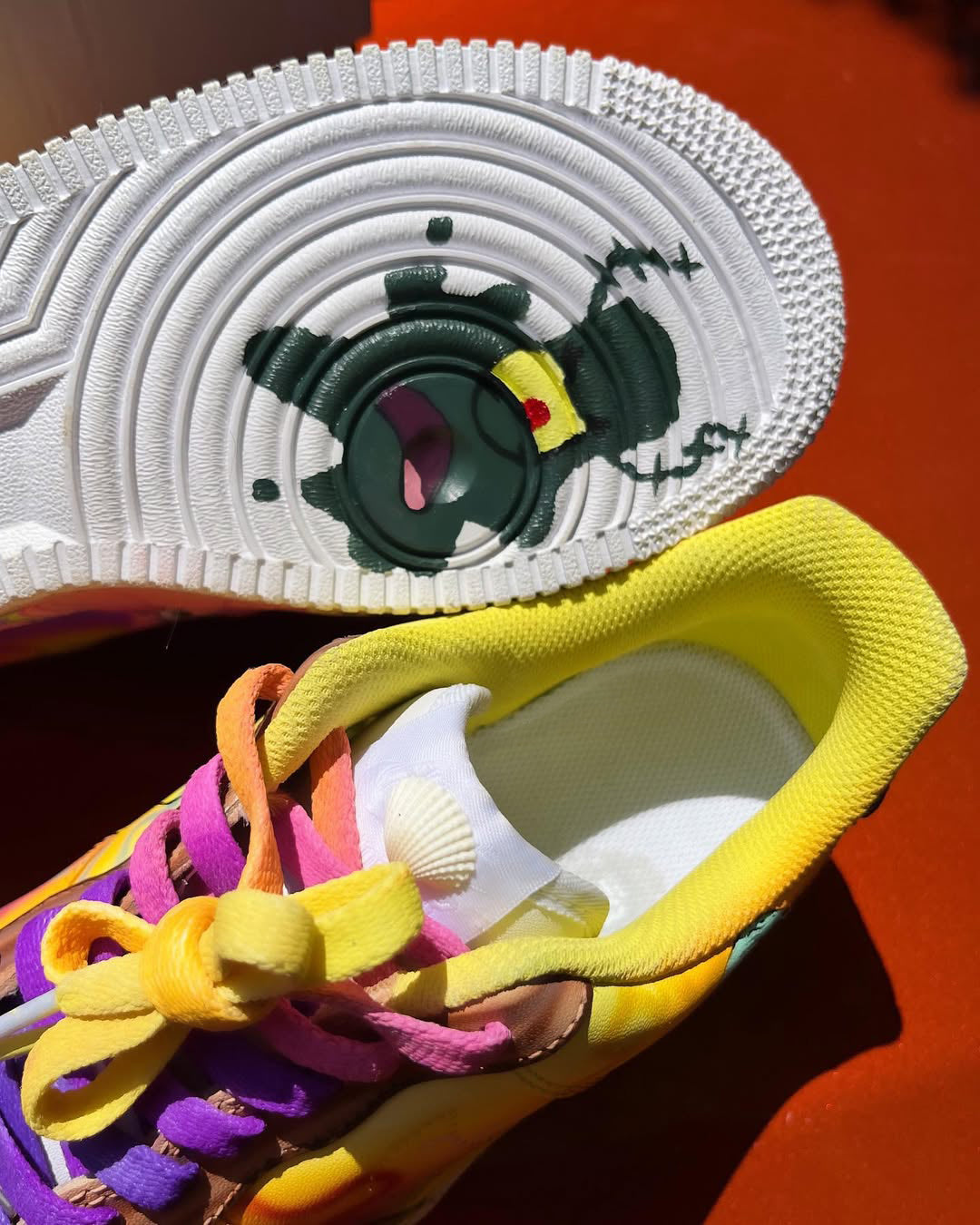 [Customized SpongeBob SquarePants - Sunset] Air Force 1 Low-top Shoes Hand-drawn Unisex