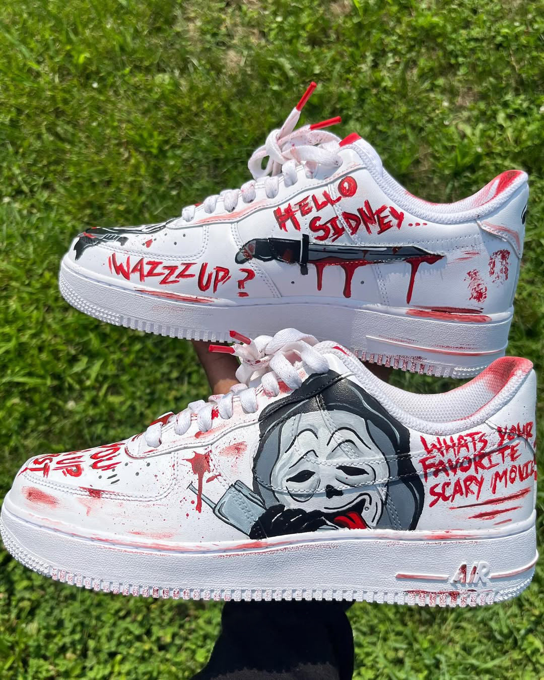 [Custom Scary Movie Graffiti] Air Force 1 Skateboarding Shoes Unisex Low-top