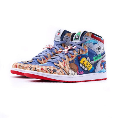 [Custom TuneSquad] Air Jordan 1 High Top Unisex Skateboarding Shoes