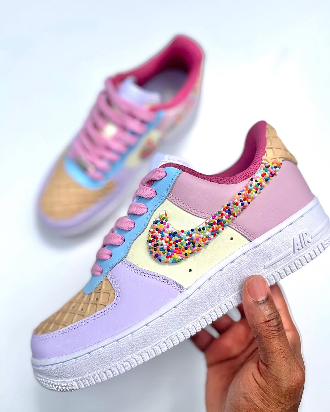 [Custom Skittles Ice Cream] Air Force 1 Unisex Low - Top Skateboarding Shoes
