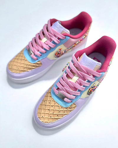 [Custom Skittles Ice Cream] Air Force 1 Unisex Low - Top Skateboarding Shoes