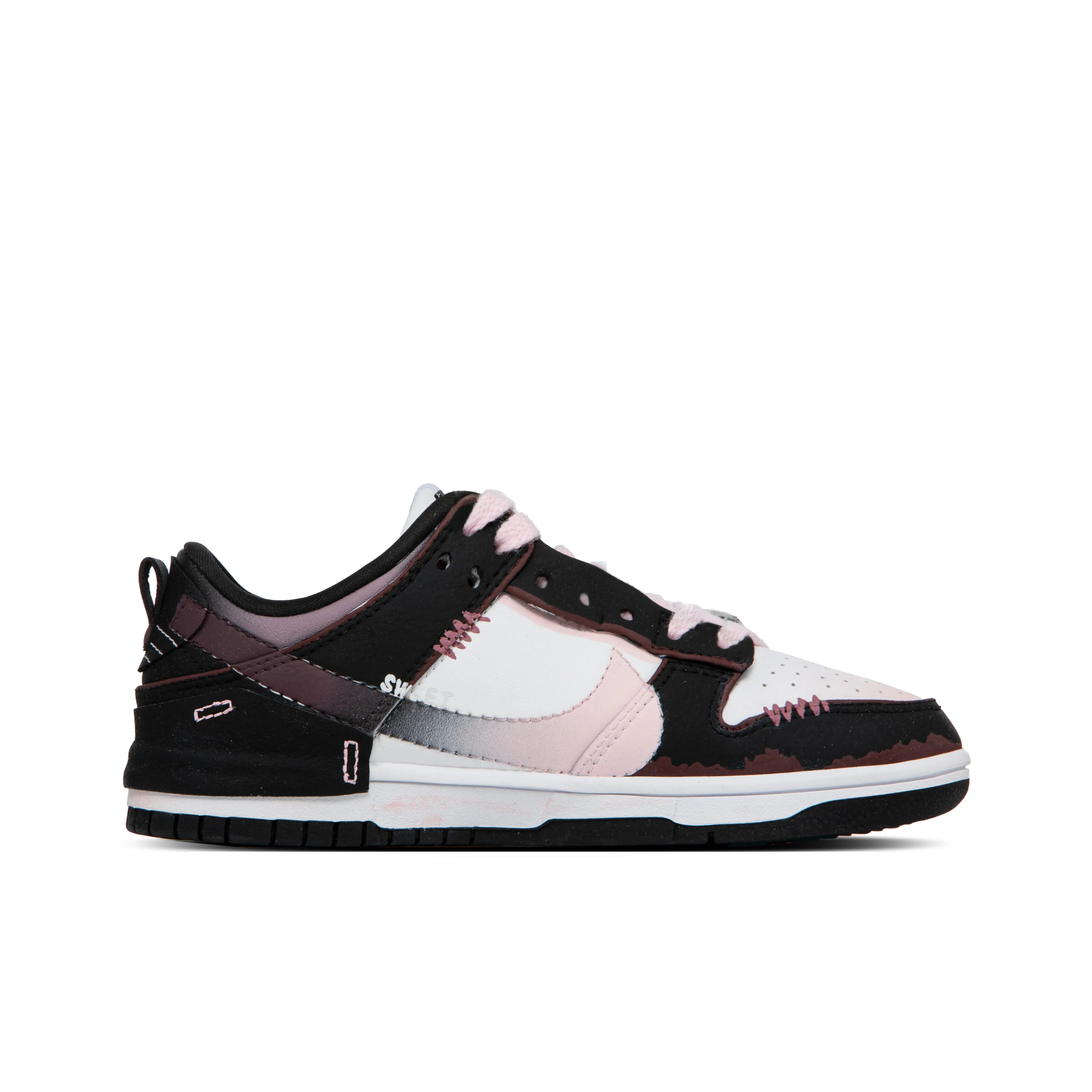 [Custom Honey Peach] Dunk Low Skateboard Shoes Unisex Black/Pink