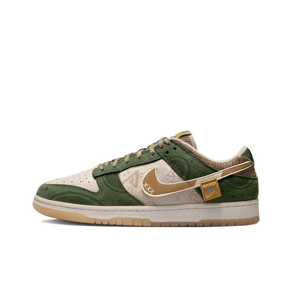 [Custom Graffiti Bear] Dunk Skateboarding Shoes Unisex Brown/Green