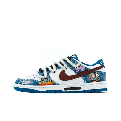 [Custom Cowboy Graffiti] Dunk Skateboarding Shoes Twine Shoelace Unisex