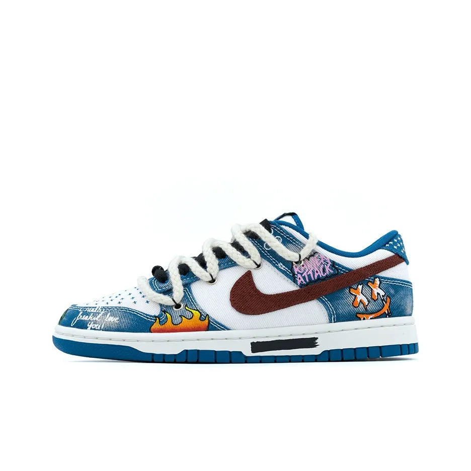 [Custom Cowboy Graffiti] Dunk Skateboarding Shoes Twine Shoelace Unisex