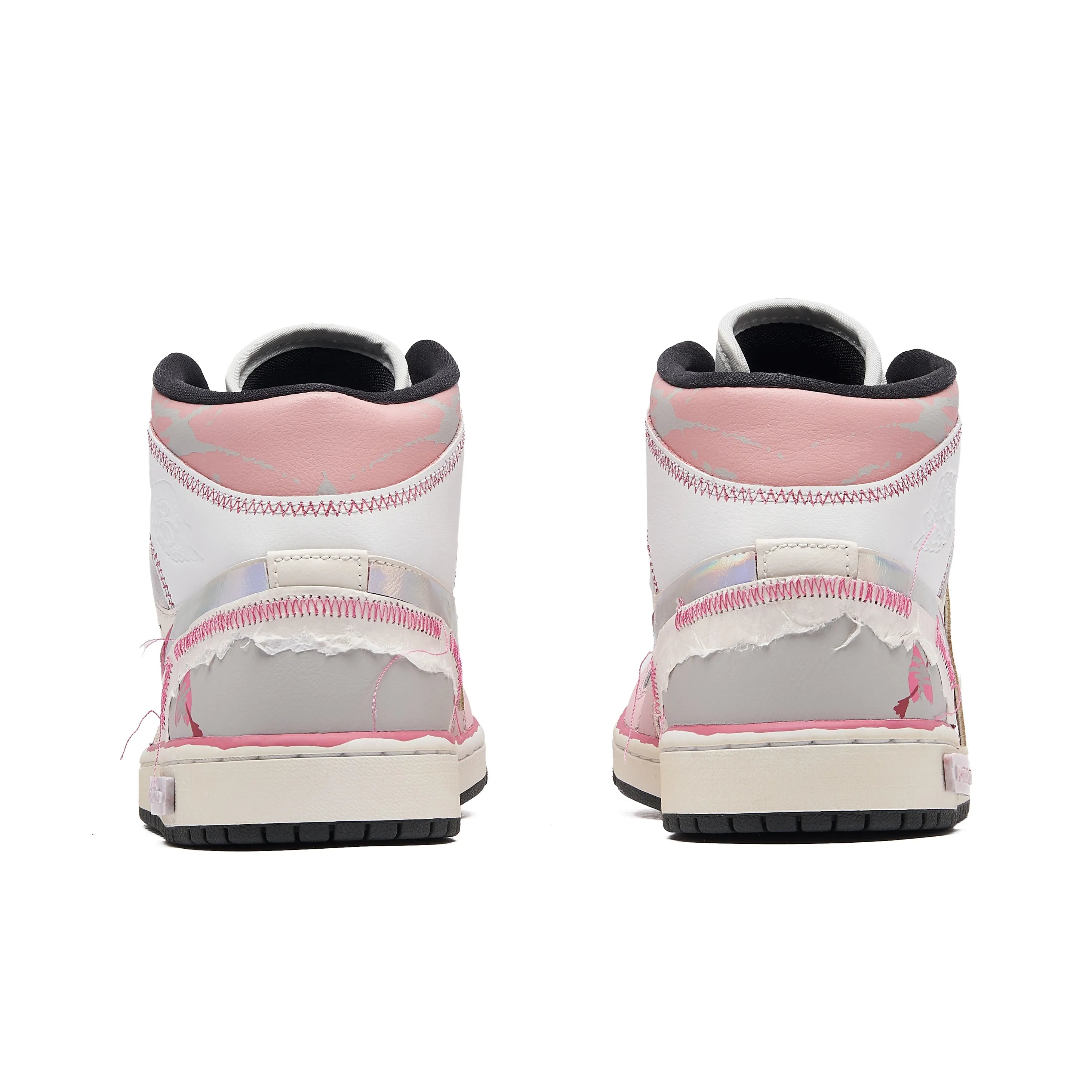[Custom Flower Dream] Air Jordan 1 High Top Unisex Skateboarding Shoes Pink