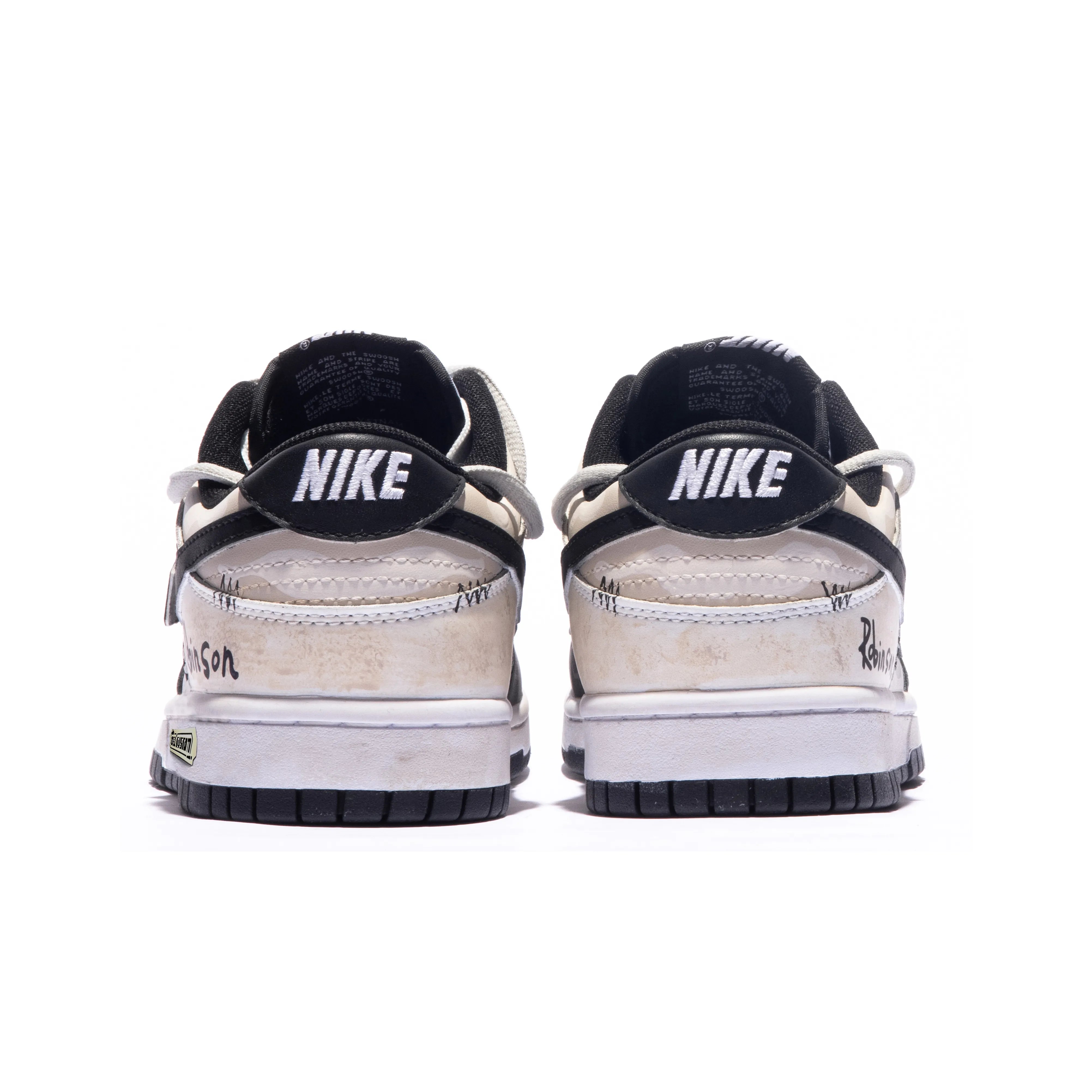 [Custom Robinson] Dunk Low Skateboard Shoes Unisex Black/Beige