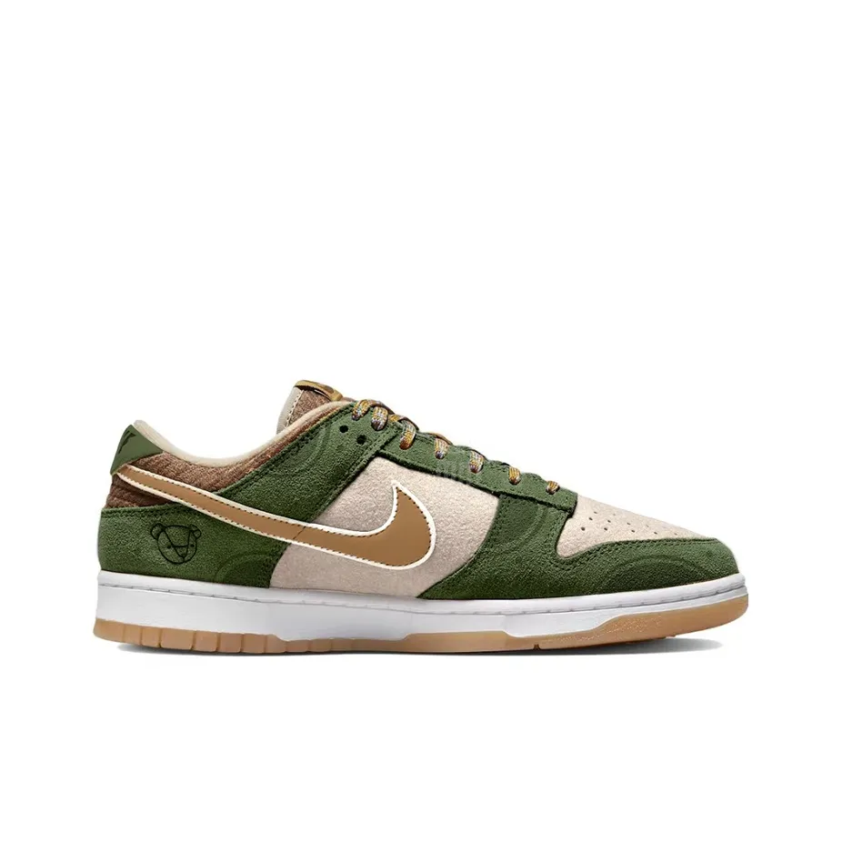 [Custom Graffiti Bear] Dunk Skateboarding Shoes Unisex Brown/Green