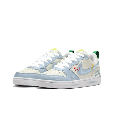 [Custom Unlimited Fun/Light Blue] Court Borough Skateboard Shoes For Children Unisex