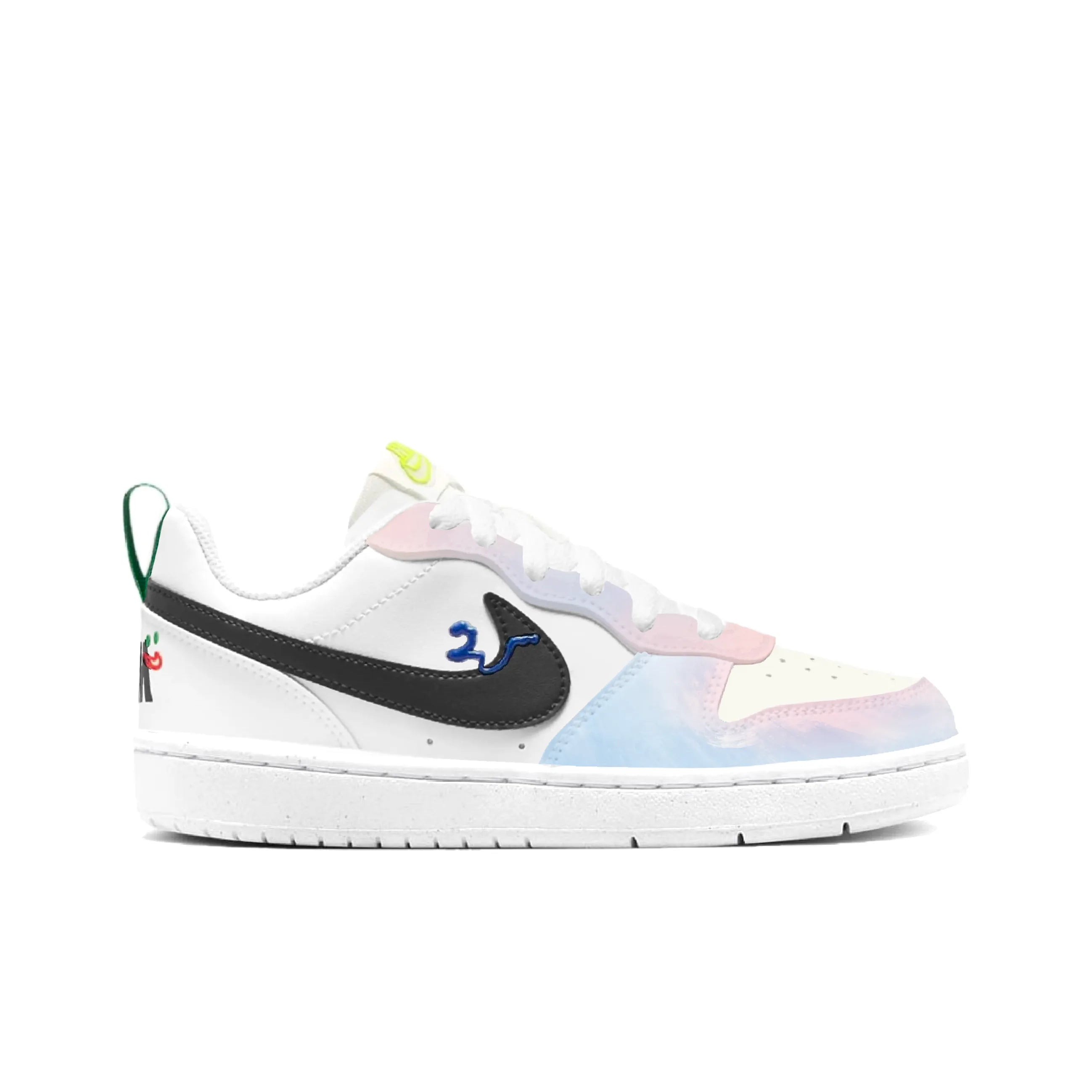 [Custom Unlimited Fun/Blue&Pink] Court Borough Skateboard Shoes For Children Unisex