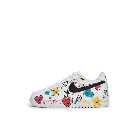 [Custom Love Bubbles] Air Force 1 Skateboard Shoes For Children Unisex