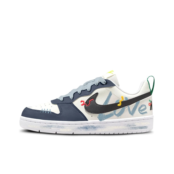 [Custom Unlimited Fun/Deep Sea Blue] Court Borough Skateboard Shoes For Children Unisex