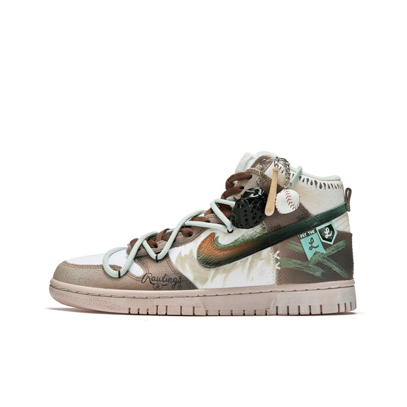 [Custom Baseball League] Dunk High-top Skateboarding Shoes Unisex Brown