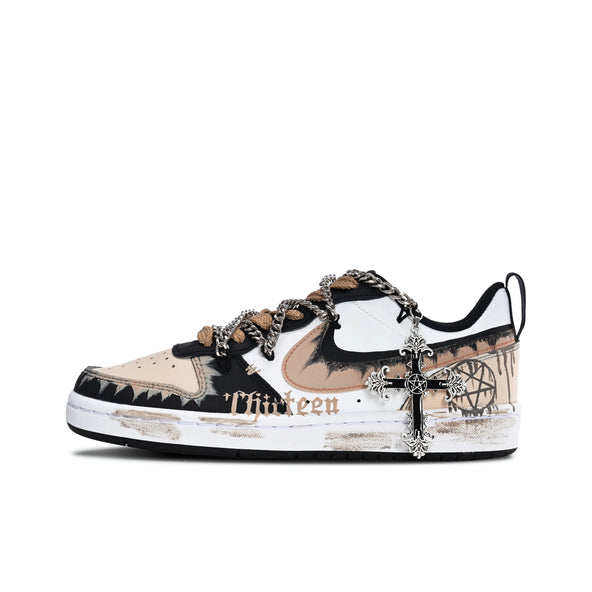 [Customized Ten Evil Disciples] Court Borough Low-top Shoes Female Brown/Black Gothic style