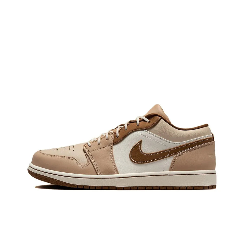 [Custom Threads of Dreams] Air Jordan Low - Top Skateboarding Shoes Unisex Beige/Blue