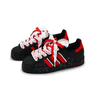 [Custom Crimson Ballet-inspired] originals SUPERSTAR Low Top Unisex Skate Shoes Christmas Collection