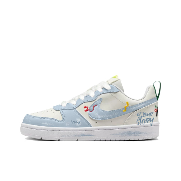 [Custom Unlimited Fun/Light Blue] Court Borough Skateboard Shoes For Children Unisex