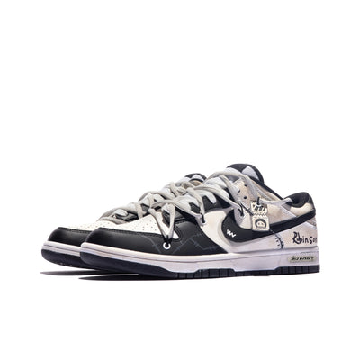 [Custom Robinson] Dunk Low Skateboard Shoes Unisex Black/Beige