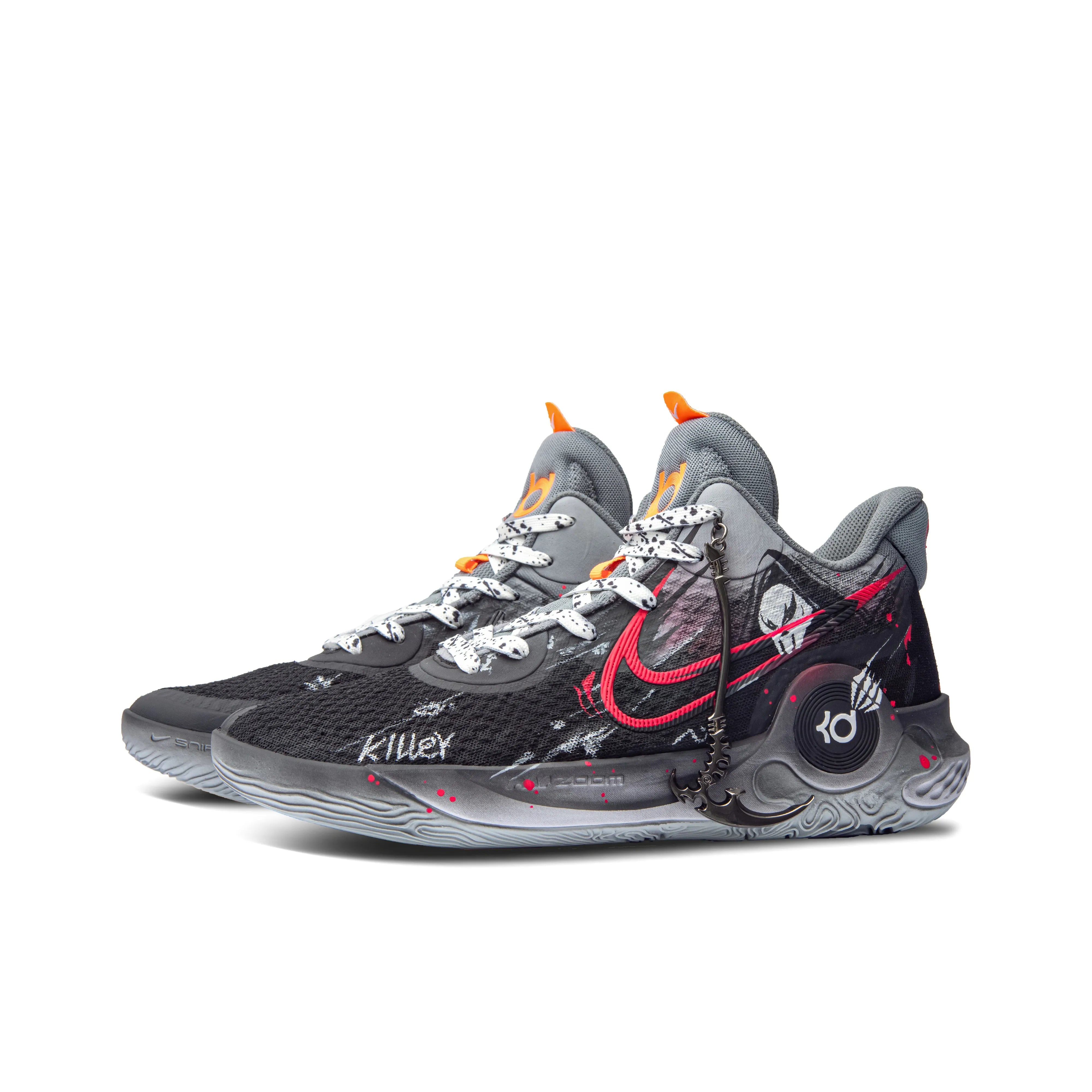 [Customized Old Retro Sickle Shadow] KD Trey 5 X Basketball Shoes Men's High-top Black/Red